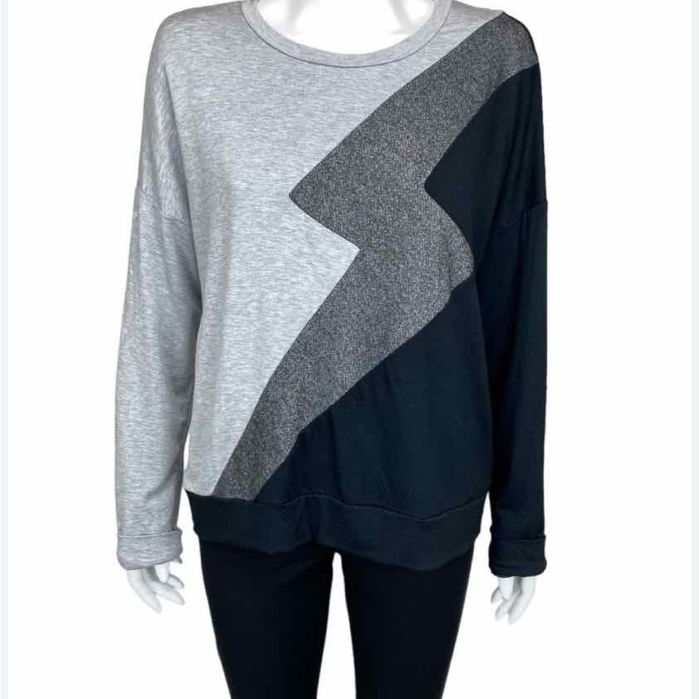 Gray and Black Women's Top
